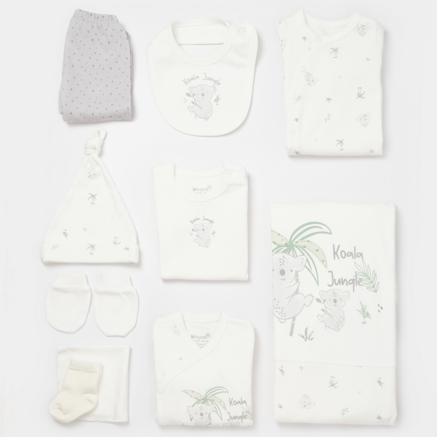 Biorganic Koala Jungle 10'lu Bebek Hastane Çıkış Seti 63226 Gri