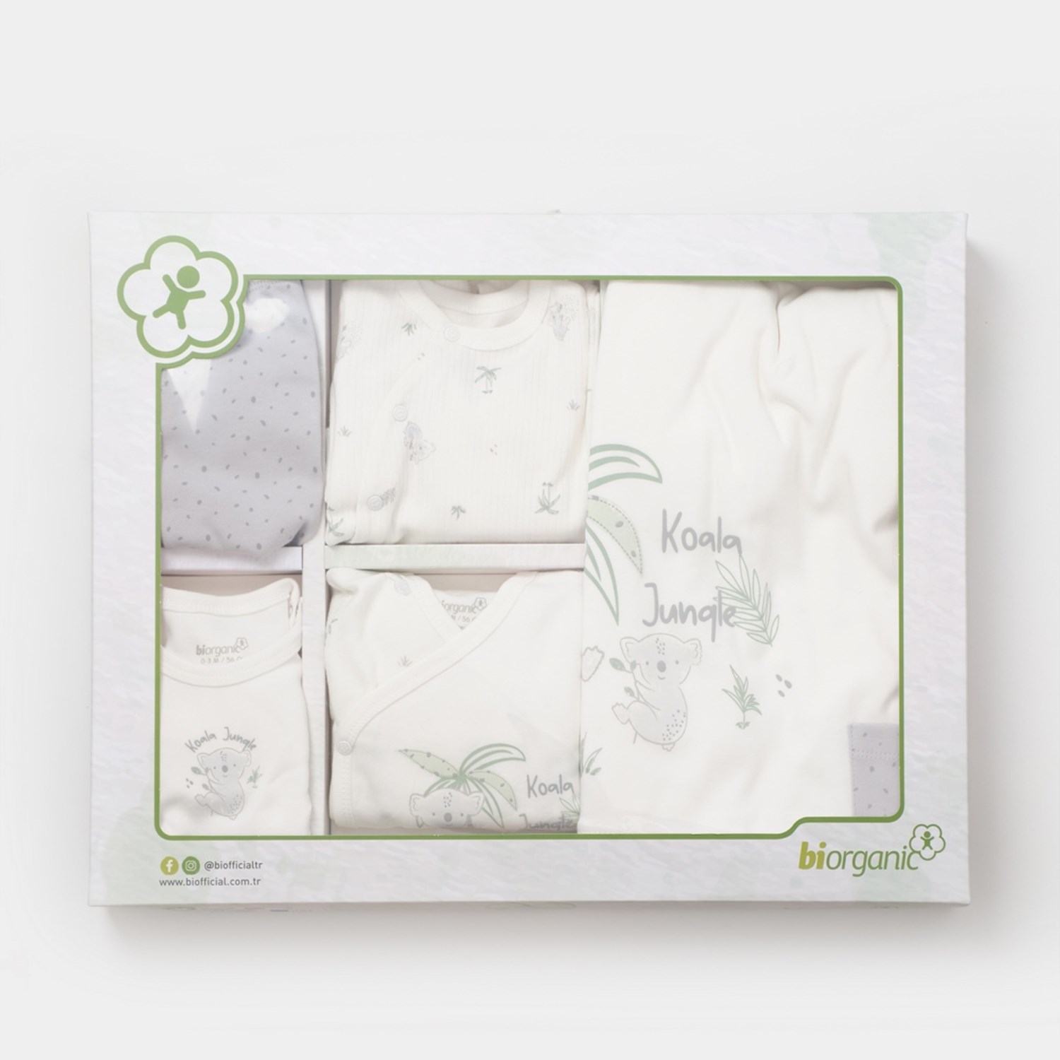 Biorganic Koala Jungle 10'lu Bebek Hastane Çıkış Seti 63226 Gri