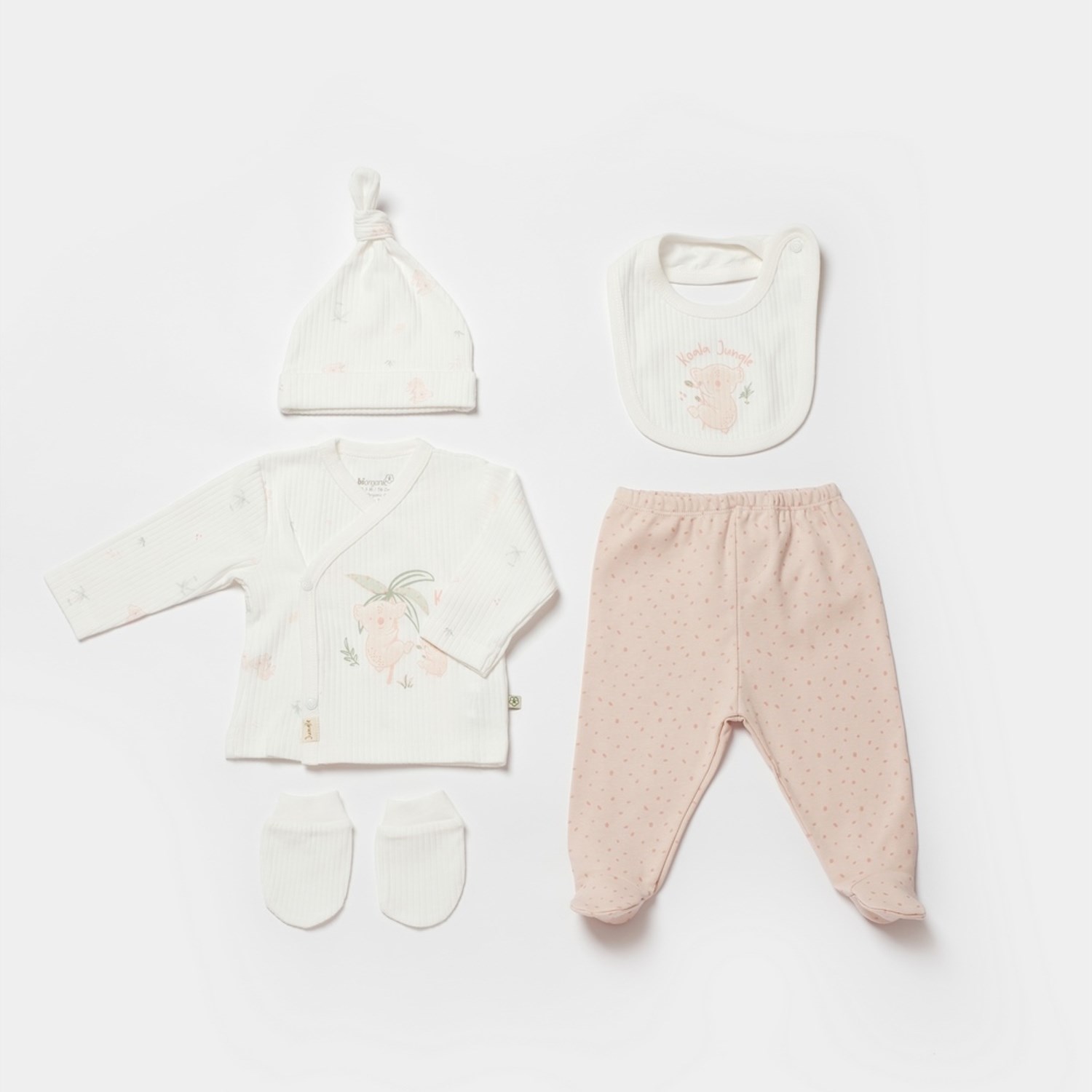 Biorganic Koala Jungle 5'li Bebek Hastane Çıkış Seti 62325 Pembe