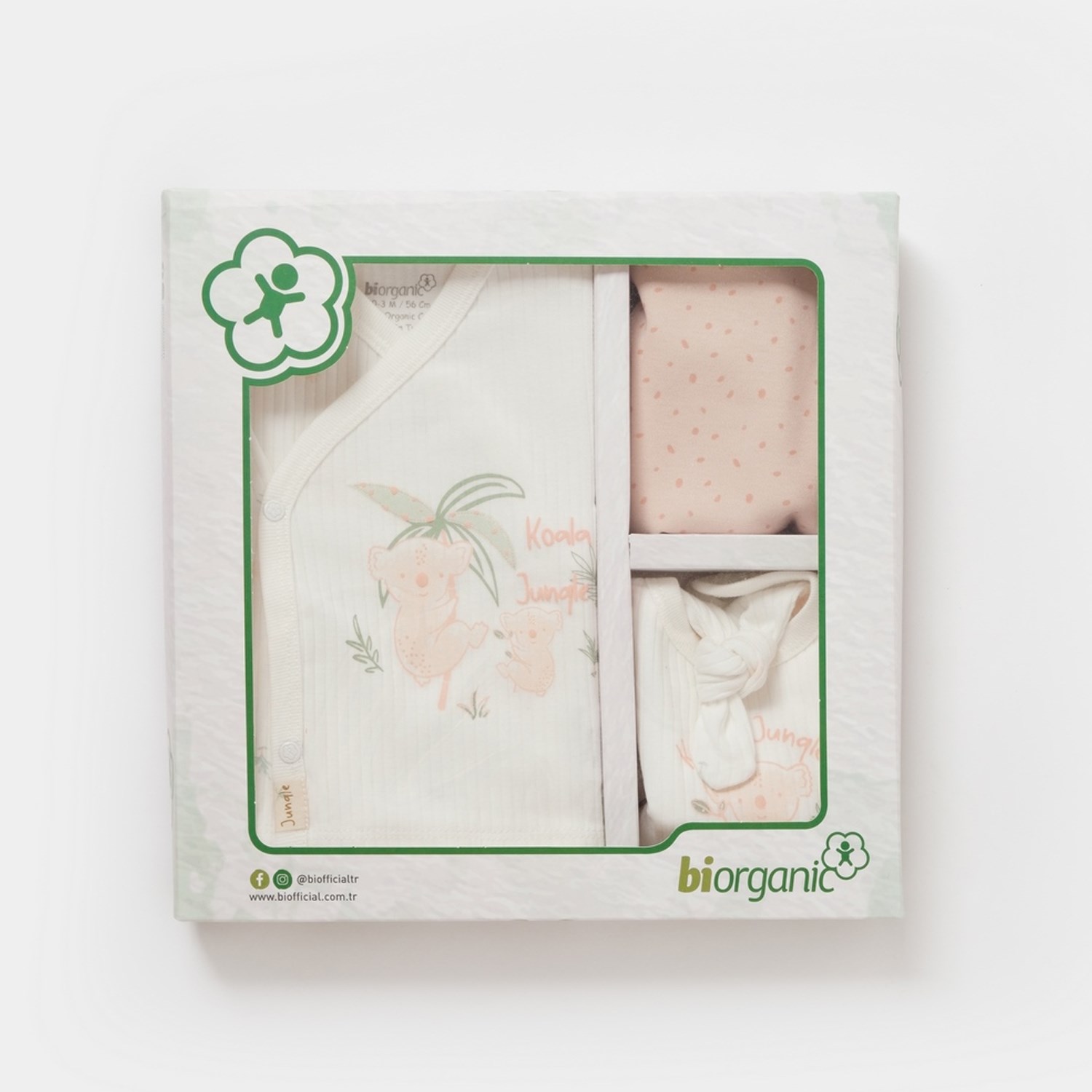 Biorganic Koala Jungle 5'li Bebek Hastane Çıkış Seti 62325 Pembe