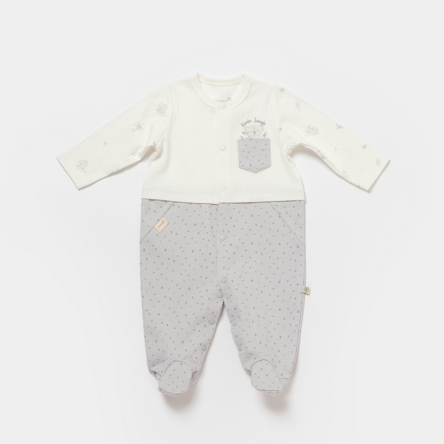 Biorganic Koala Jungle Bebek Tulumu 60733 Gri