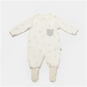Biorganic Koala Jungle Patikli Bebek Tulumu 60734 Gri