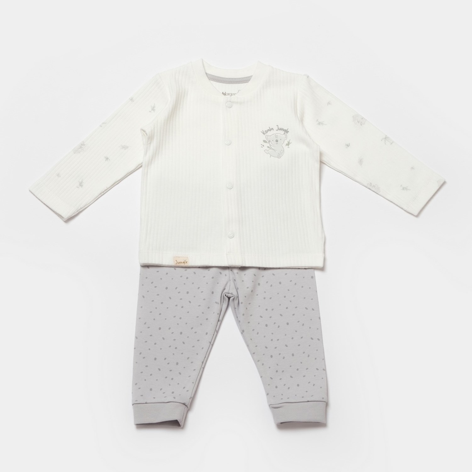 Biorganic Koala Jungle Bebek Pijama Takımı 59777 Gri