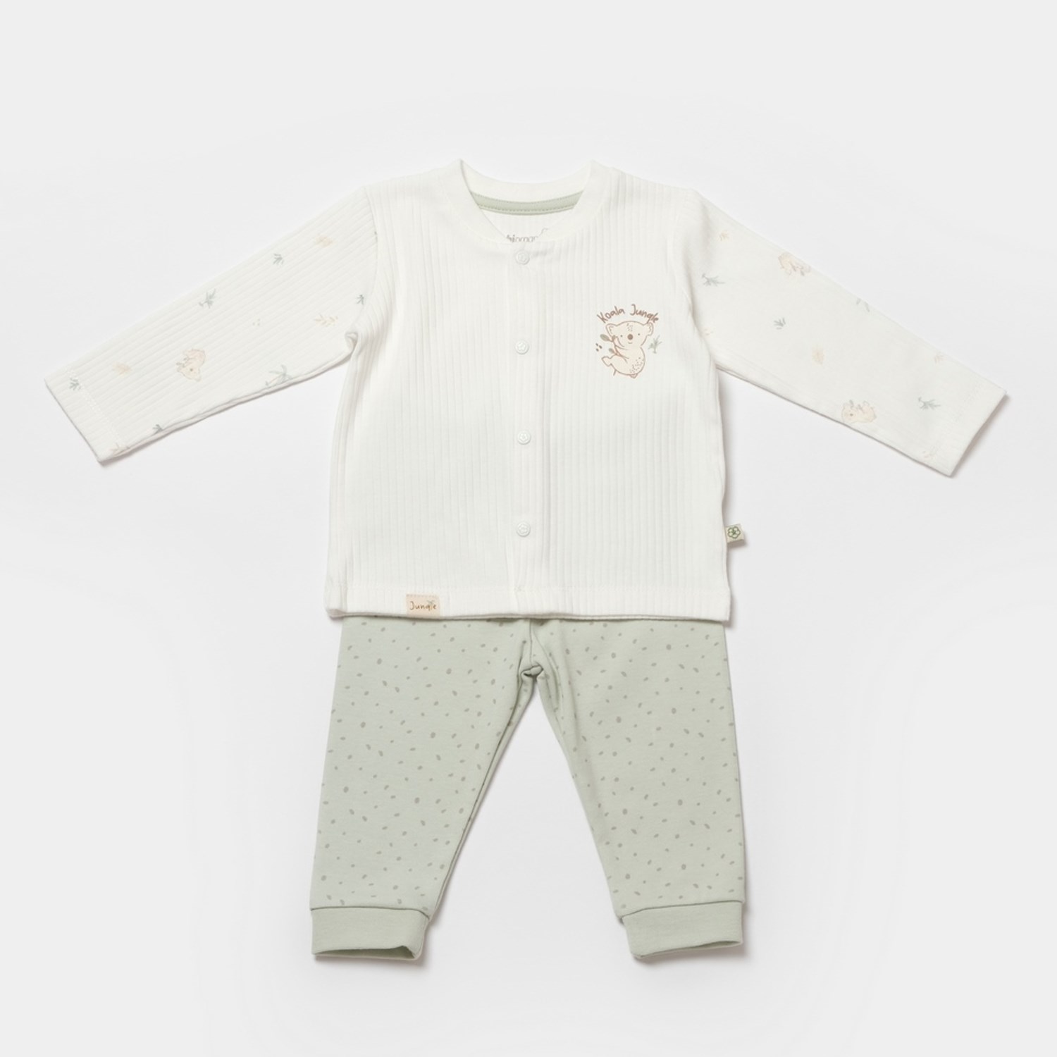 Biorganic Koala Jungle Bebek Pijama Takımı 59777 Mint