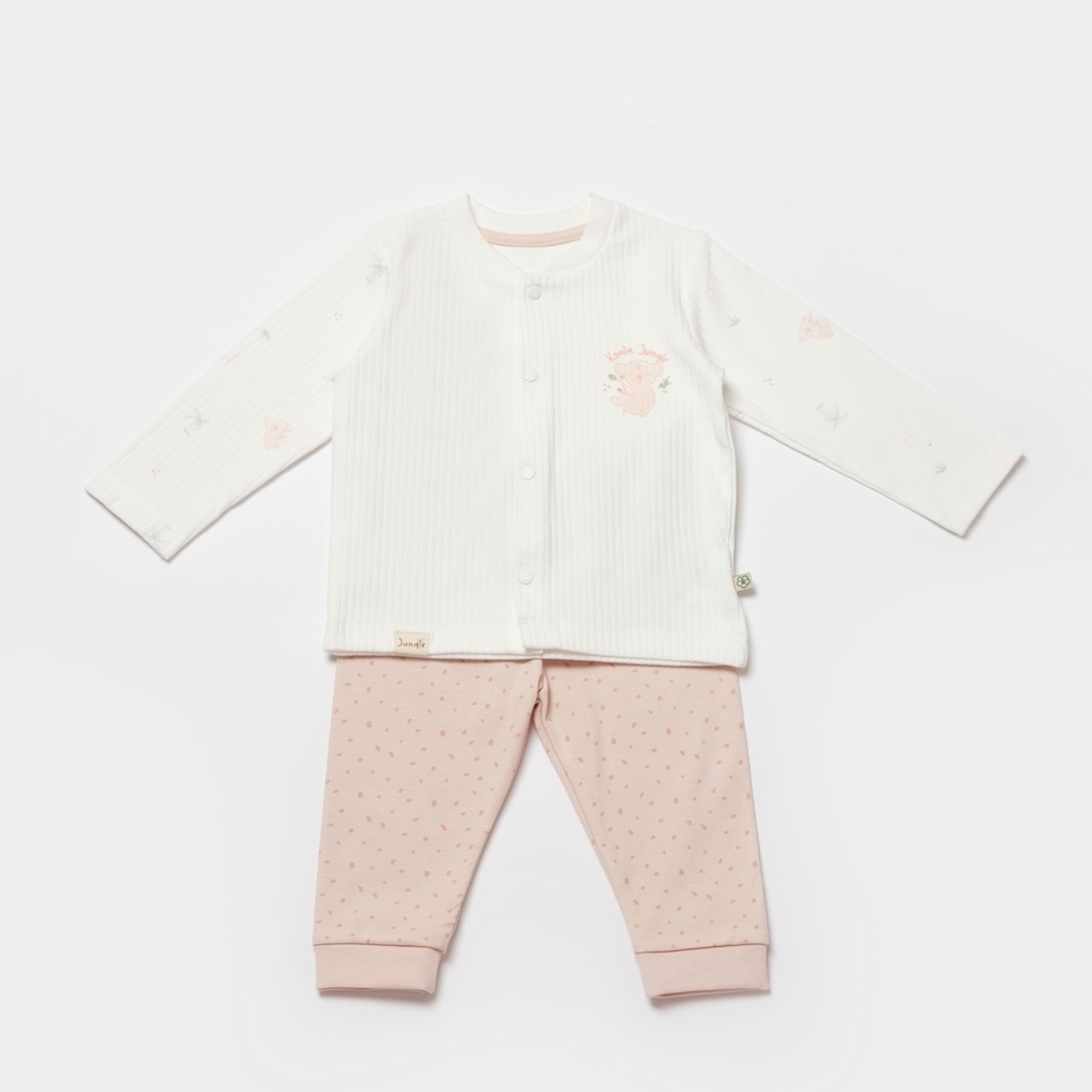 Biorganic Koala Jungle Bebek Pijama Takımı 59777 Pembe