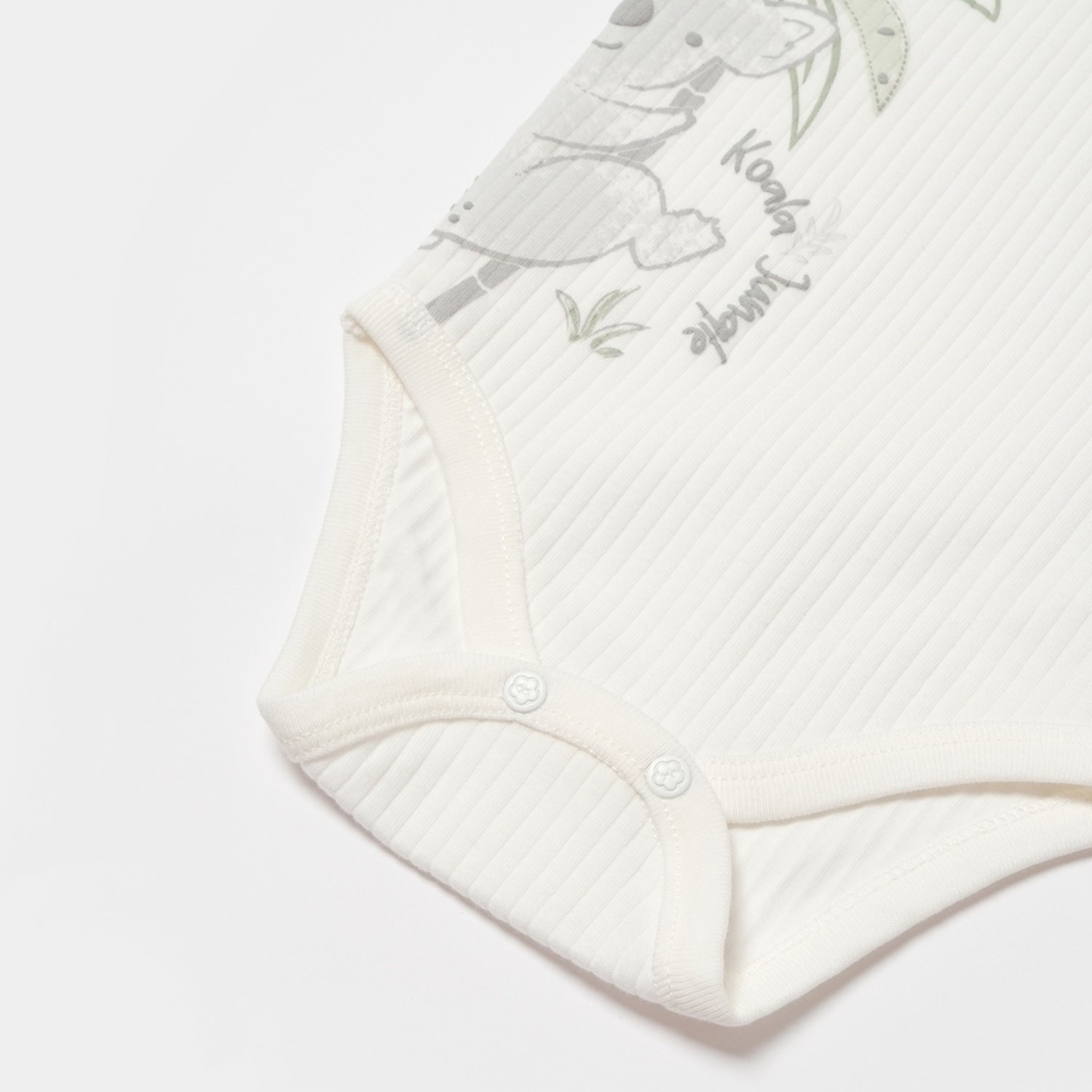 Biorganic Koala Jungle Kısa Kollu Bebek Body 56968 Gri