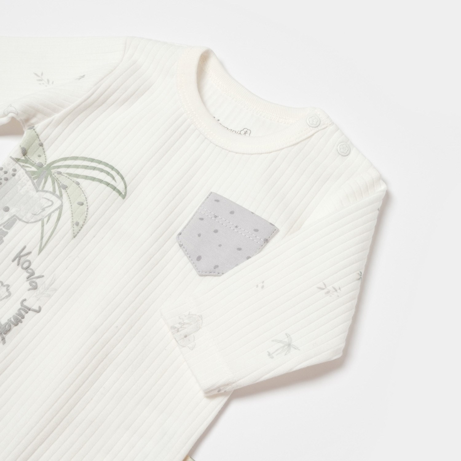 Biorganic Koala Jungle Uzun Kollu Bebek Body 56969 Gri