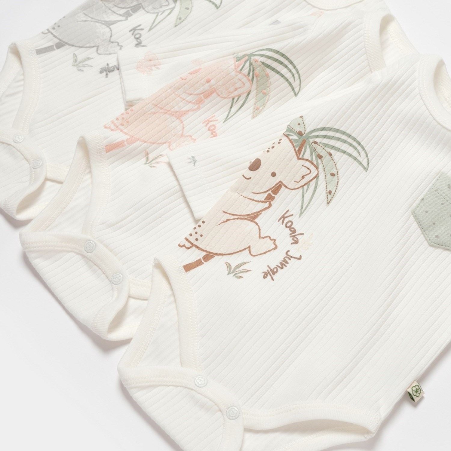 Biorganic Koala Jungle Uzun Kollu Bebek Body 56969 Pembe