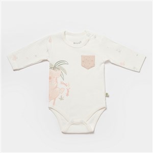 Biorganic Koala Jungle Uzun Kollu Bebek Body 56969 Pembe