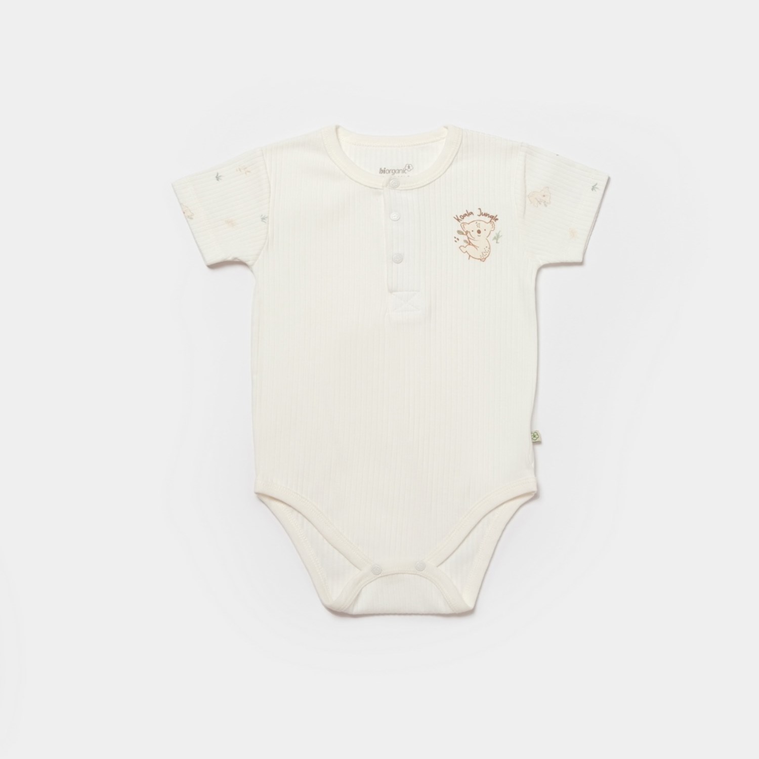 Biorganic Koala Jungle Kısa Kollu Bebek Body 56972 Mint