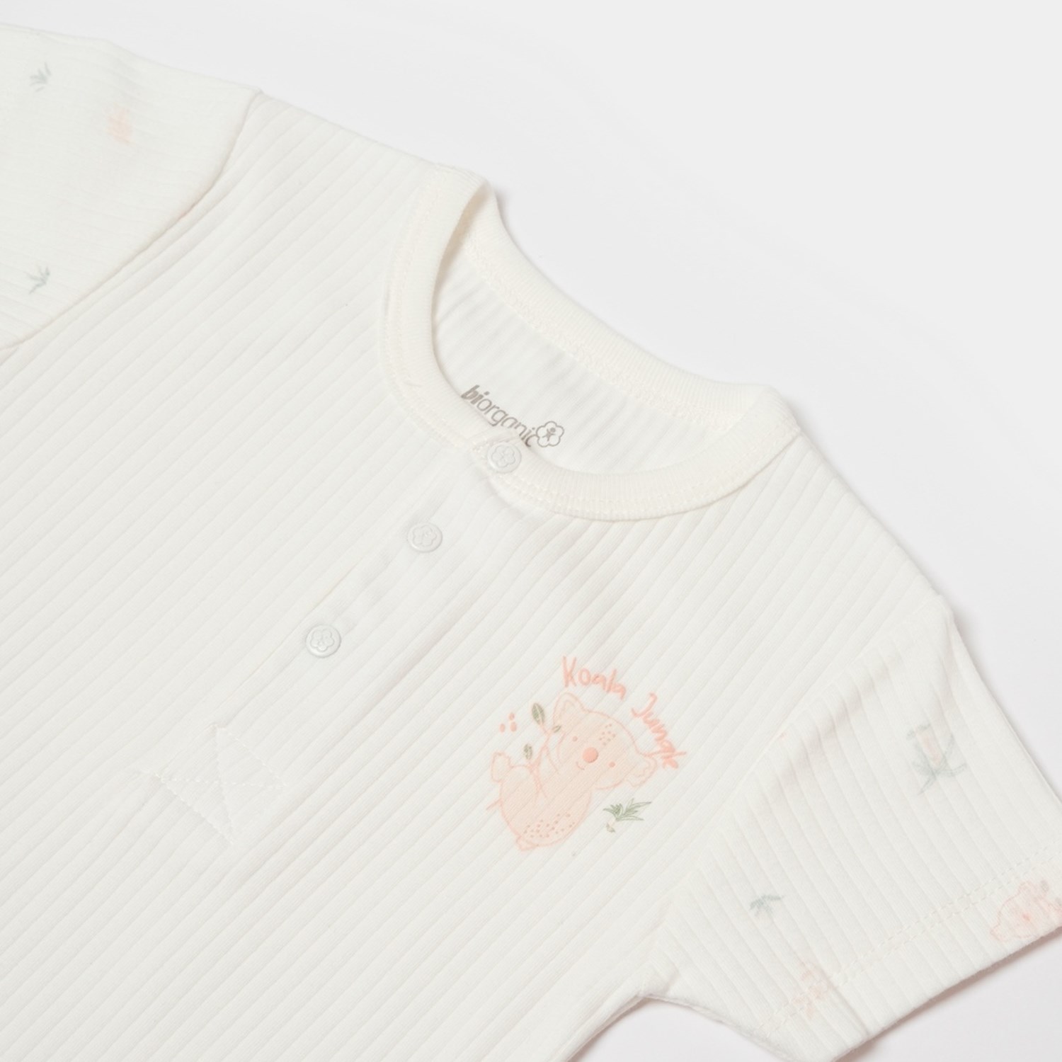 Biorganic Koala Jungle Kısa Kollu Bebek Body 56972 Pembe
