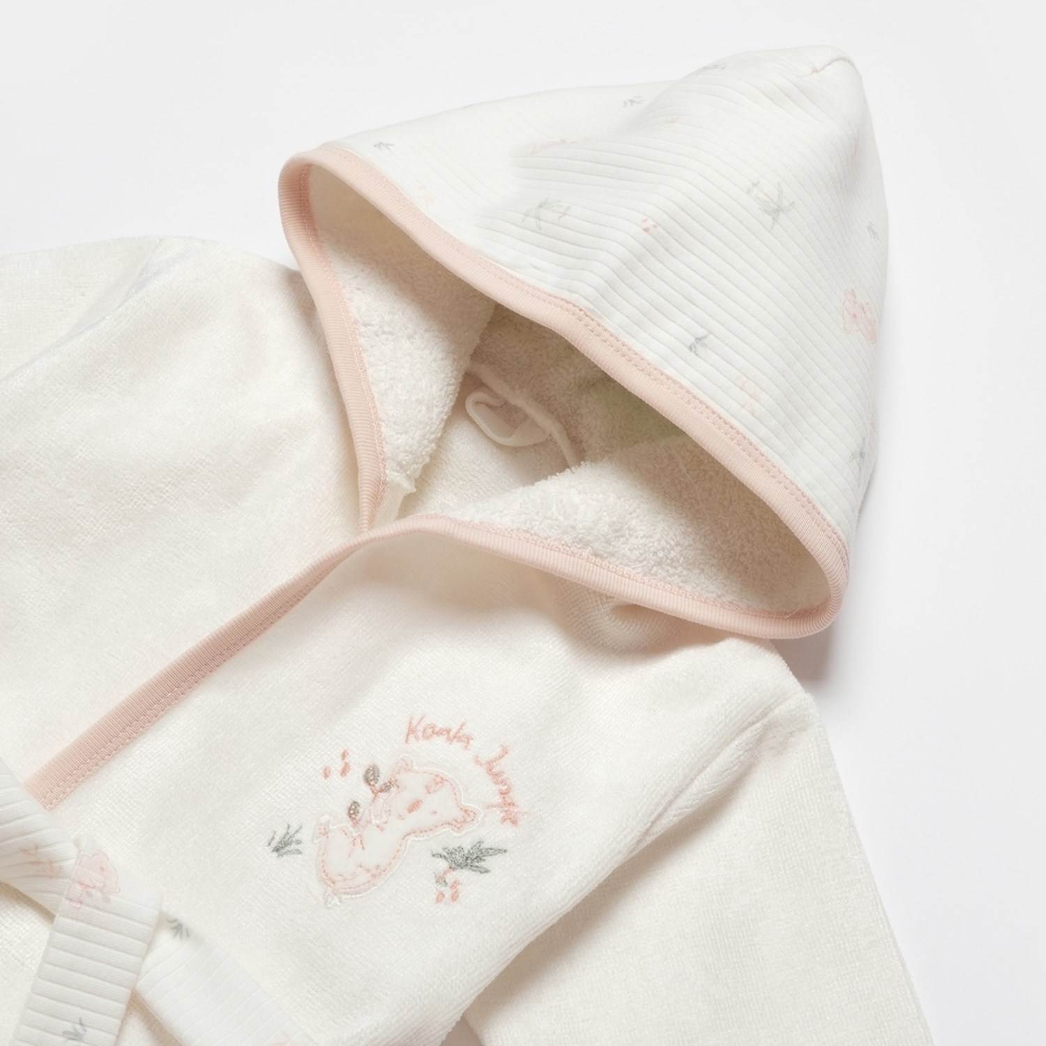 Biorganic Koala Jungle Bebek Bornoz Seti 85x90 Cm 66454 Pembe