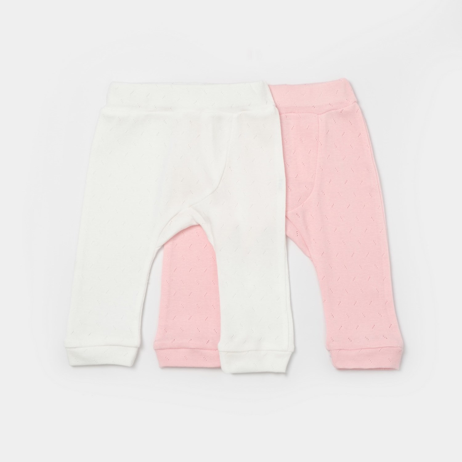 Bibaby Jakarlı 2'li Pantolon 57912 Pembe-Ekru