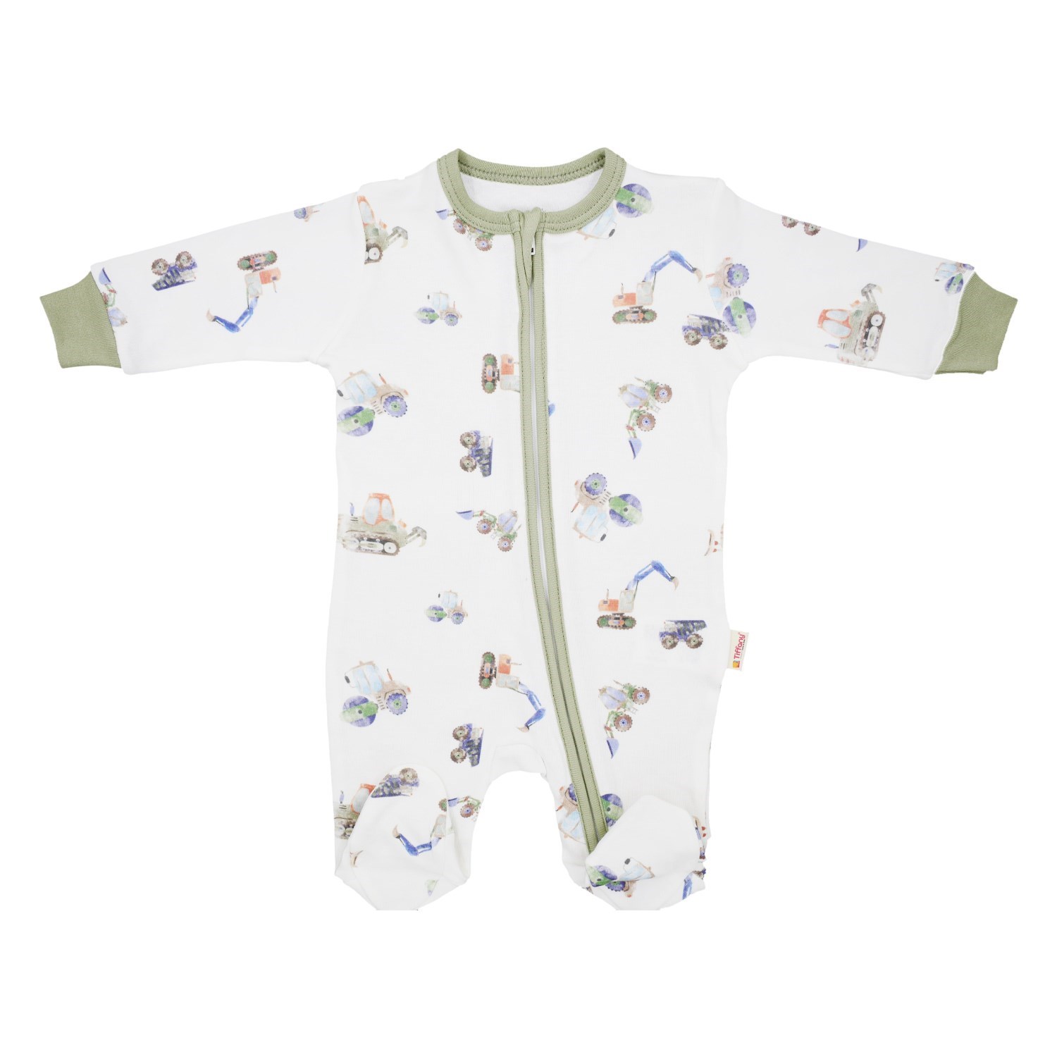 Tiffany Baby Work Machine Fermuarlı Patikli Bebek Tulumu Ekru