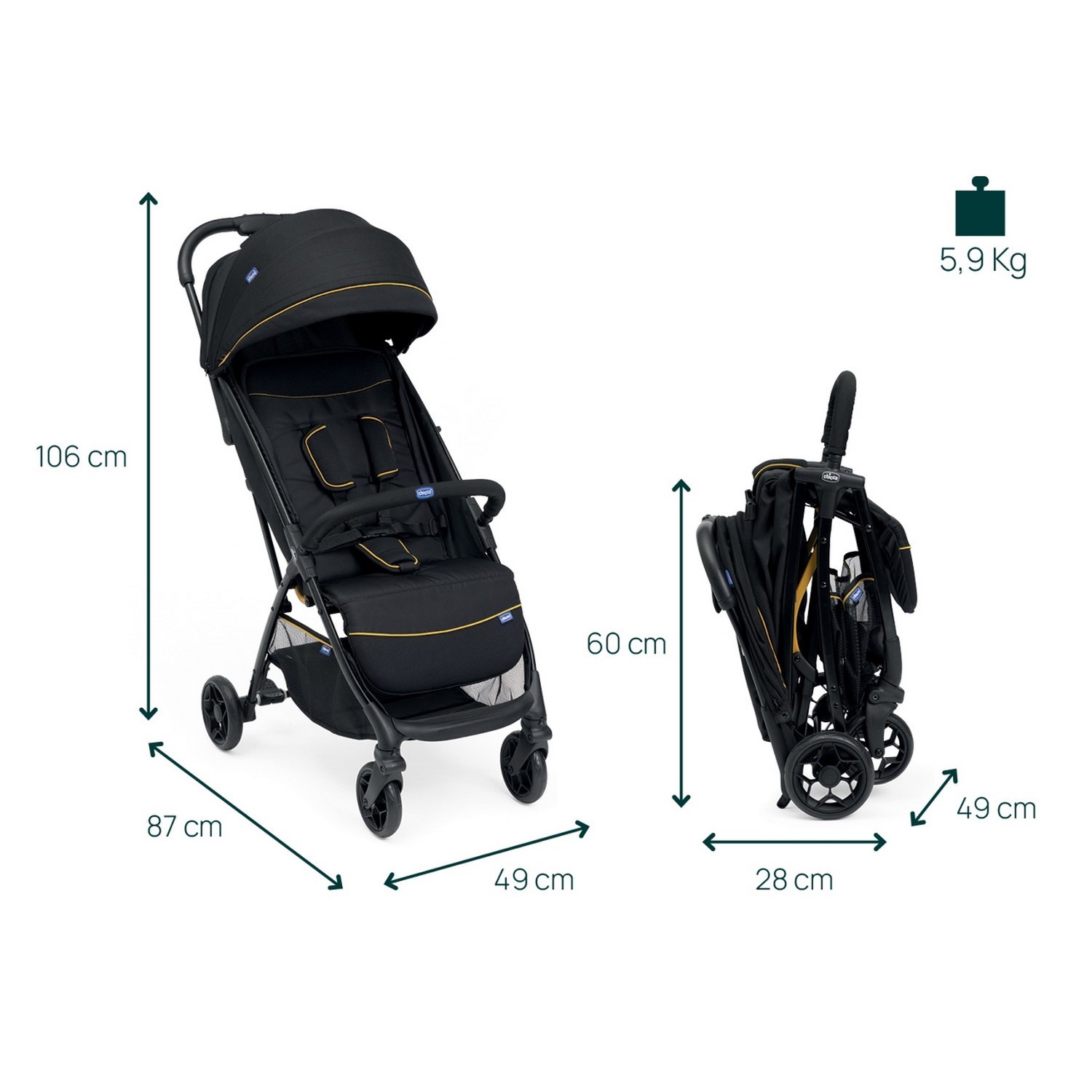 Chicco Glee Bebek Arabası Uneven Black