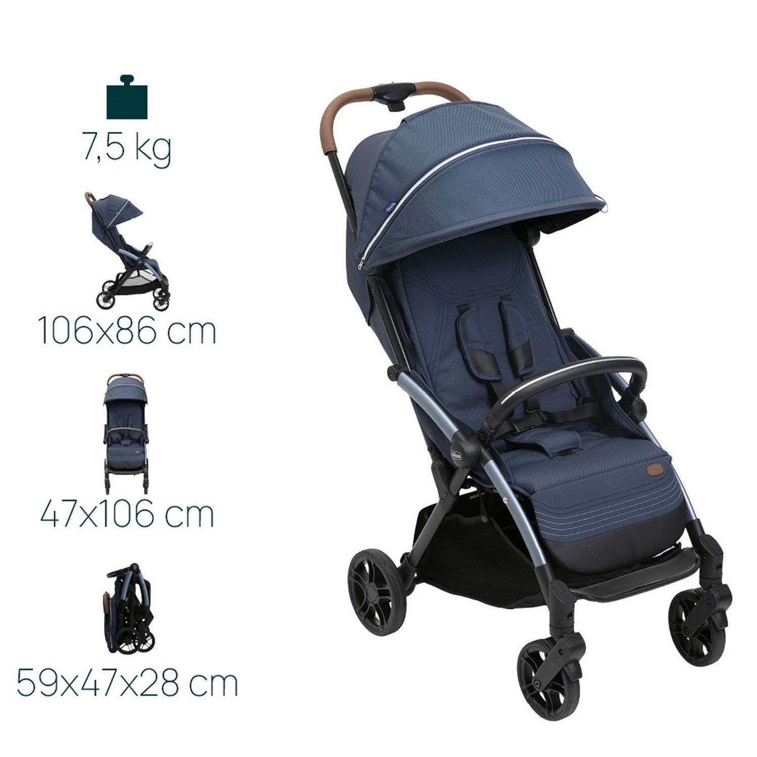Chicco XPlus Bebek Arabası Radiant Blue