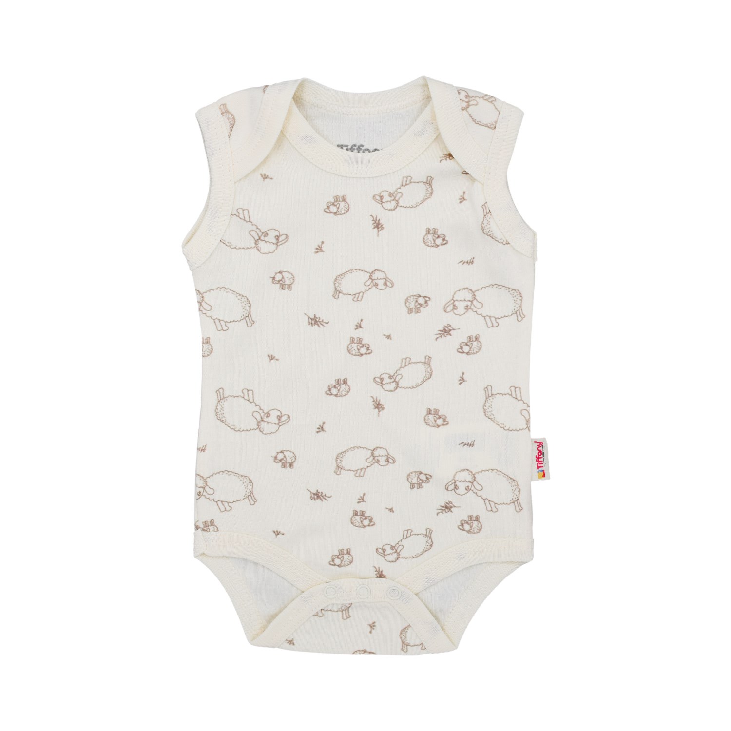 Tiffany Baby Lamb Organik Theme Bebek Atlet Body 20009 Ekru