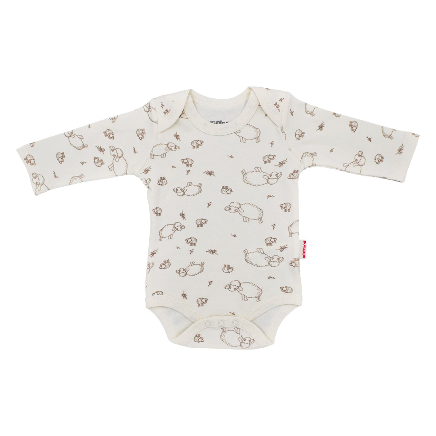 Tiffany Baby Lamb Organik Theme Uzun Kollu Bebek Body 20011 Ekru