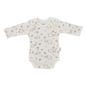 Tiffany Baby Lamb Organik Theme Uzun Kollu Bebek Body 20011 Ekru