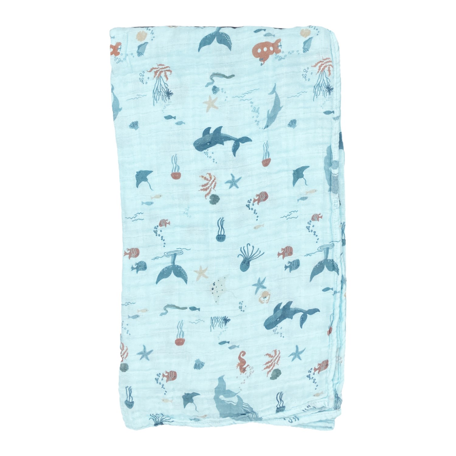 Tiffany Baby Baskılı Müslin Bebek Battaniyesi 79080 Gri-Turkuaz