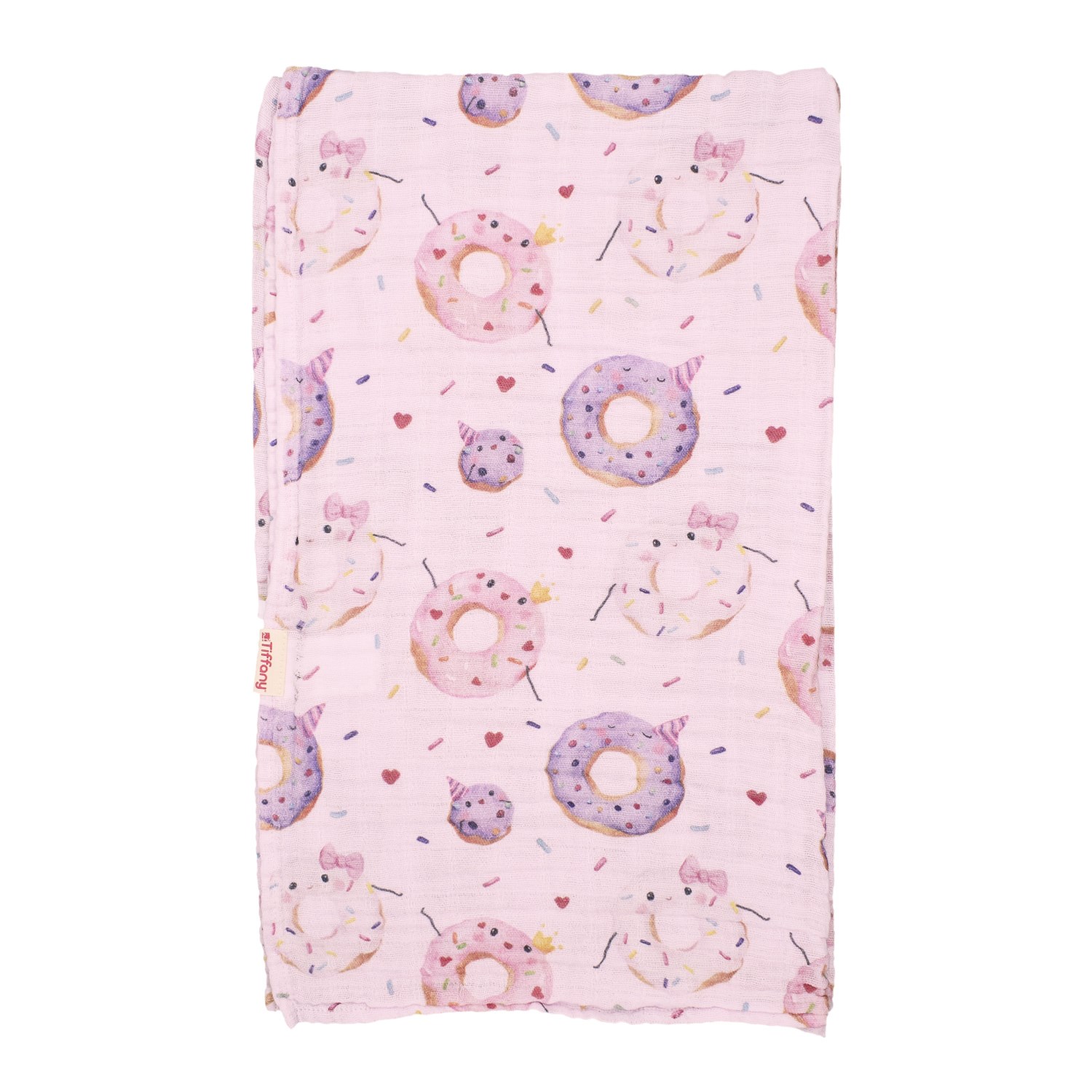 Tiffany Baby Baskılı Müslin Bebek Battaniyesi 79080 Pembe-Lila