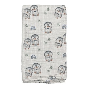 Tiffany Baby Baskılı Müslin Bebek Battaniyesi 79080 Koyu Gri