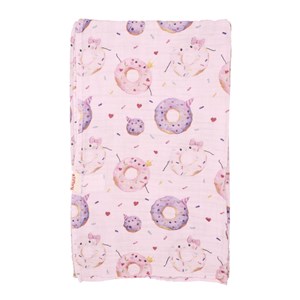 Tiffany Baby Baskılı Müslin Bebek Battaniyesi 100x110 Cm 79080 Pembe-Lila