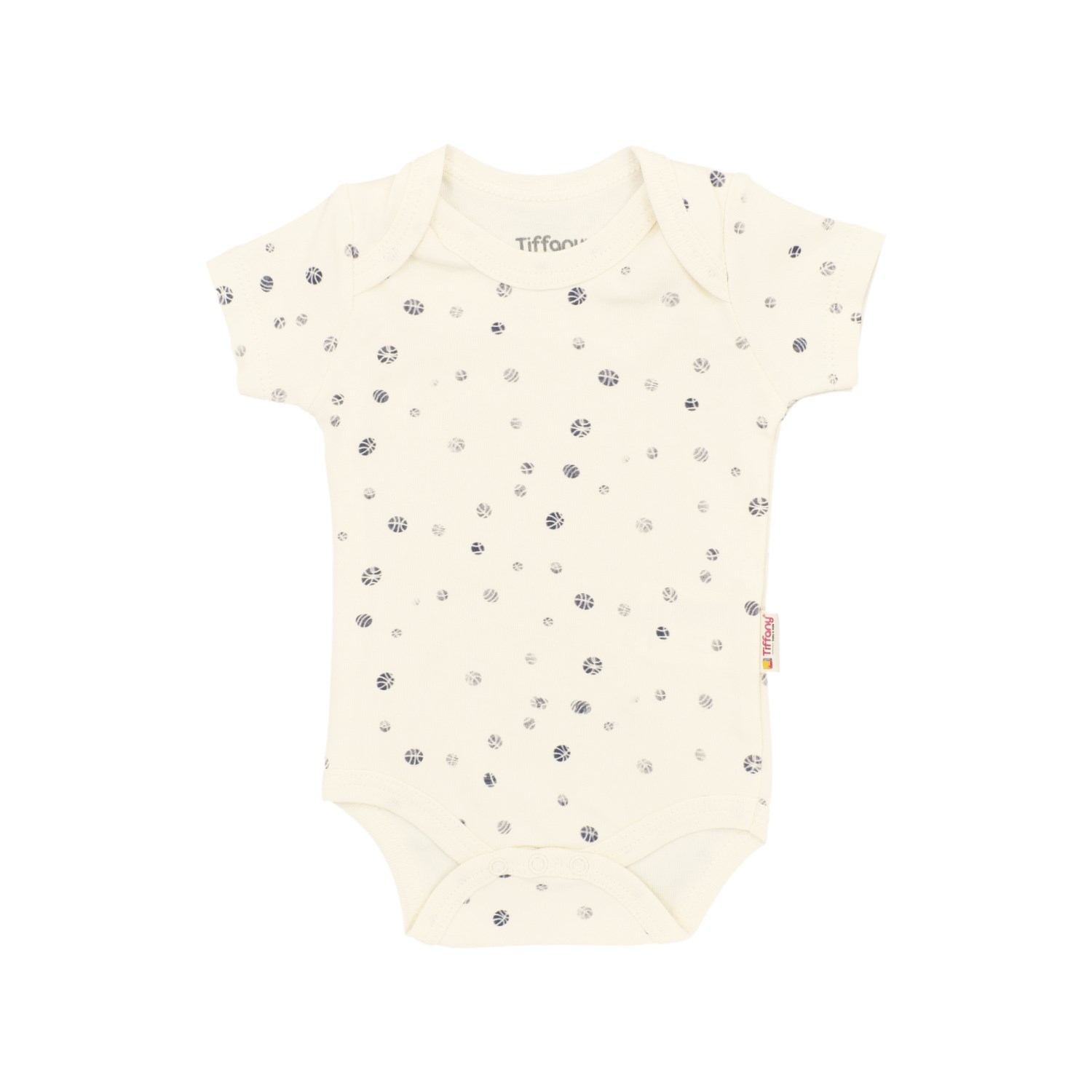 Tiffany Baby Basketboll Organik Theme Yarım Kol Bebek Body Ekru