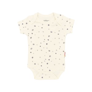 Tiffany Baby Basketboll Organik Theme Yarım Kol Bebek Body Ekru