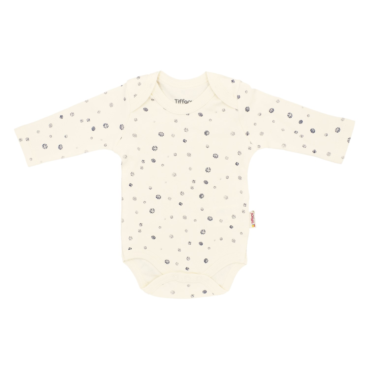 Tiffany Baby Basketboll Organik Theme Uzun Kollu Bebek Body Ekru