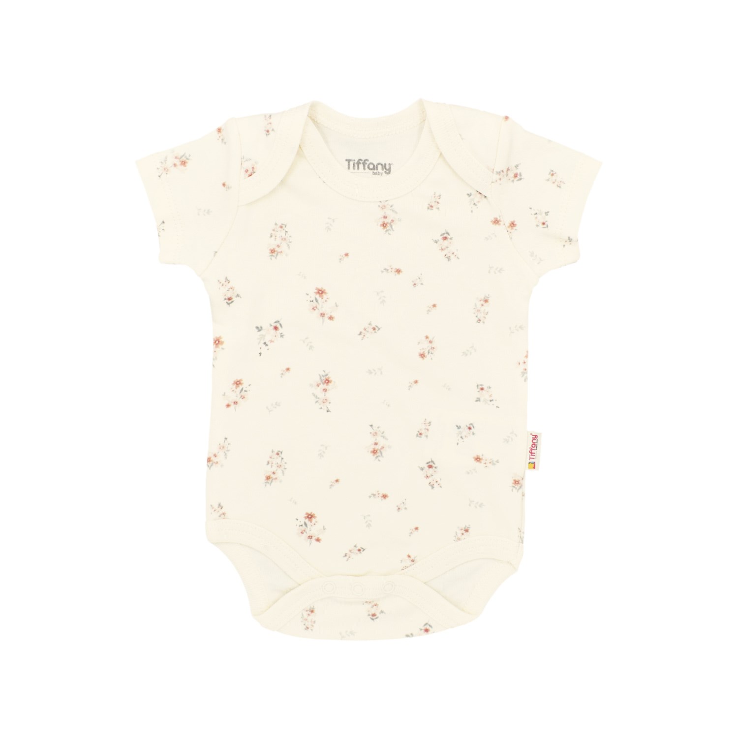 Tiffany Baby Basketboll Organik Theme Yarım Kol Bebek Body Ekru