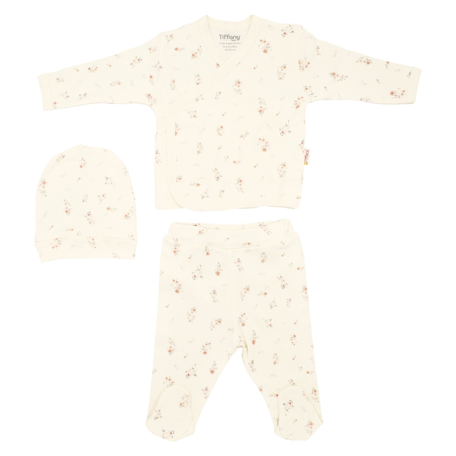 Tiffany Baby Clove Organik Theme 3'lü Bebek Takımı 22078 Ekru