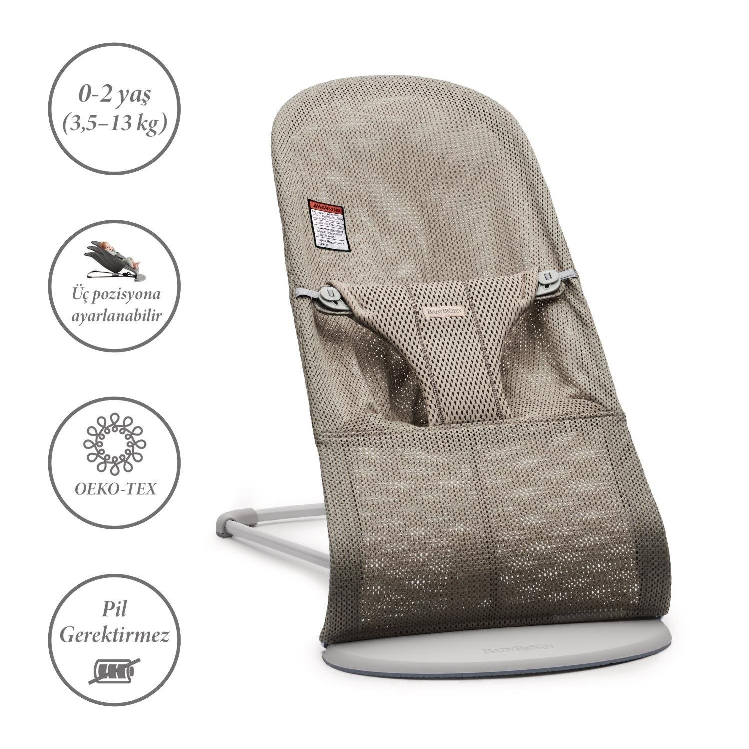 Babybjörn Bliss Ana Kucağı Mesh Oyuncaklı Grey-Beige