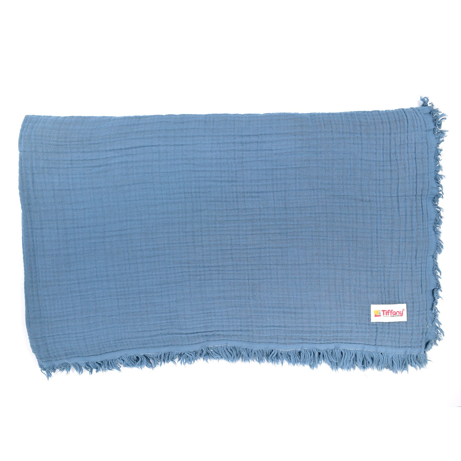 Tiffany Baby Dört Renk Müslin Bebek Battaniyesi 120x120 Cm İndigo
