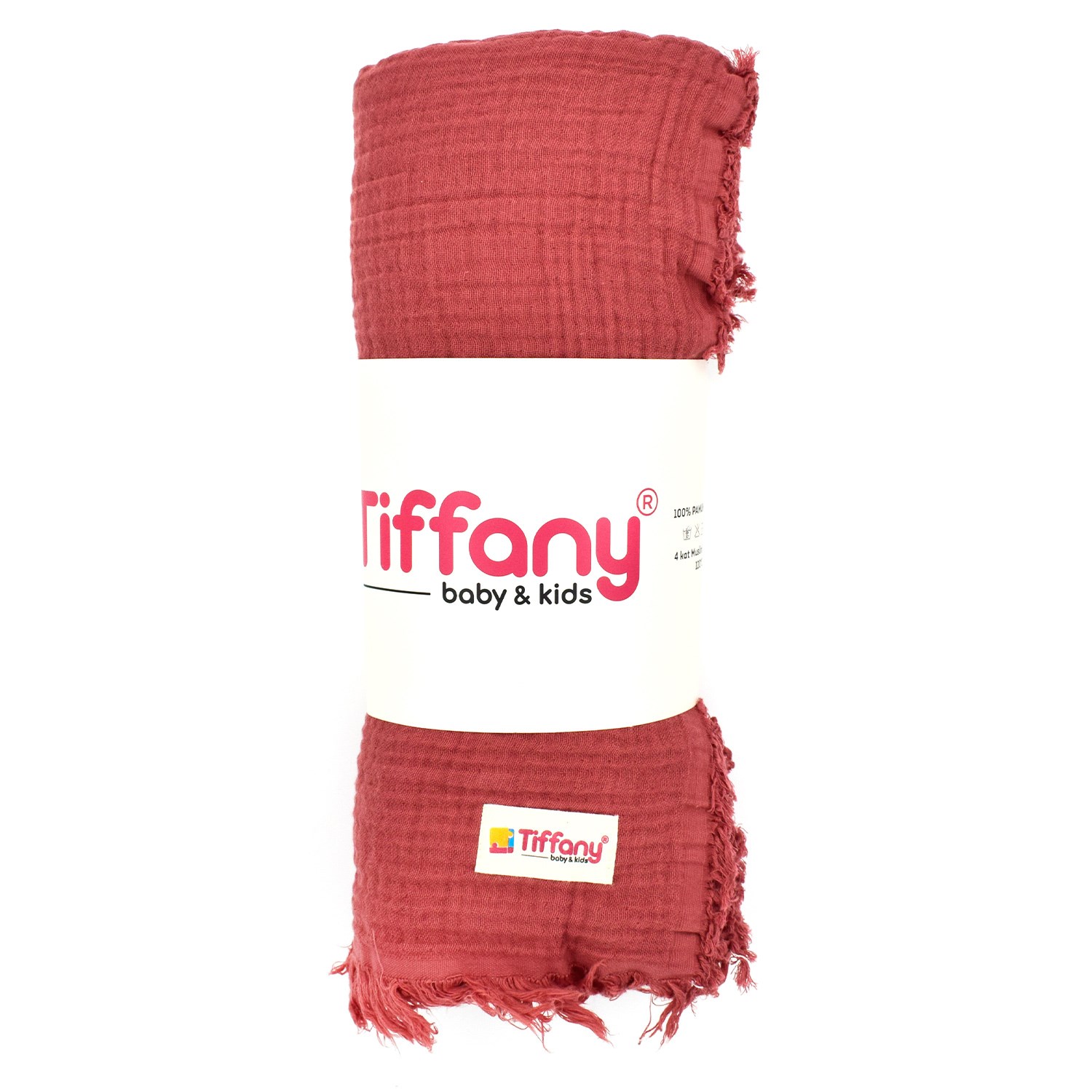 Tiffany Baby Dört Renk Müslin Bebek Battaniyesi 120x120 Cm Kiremit