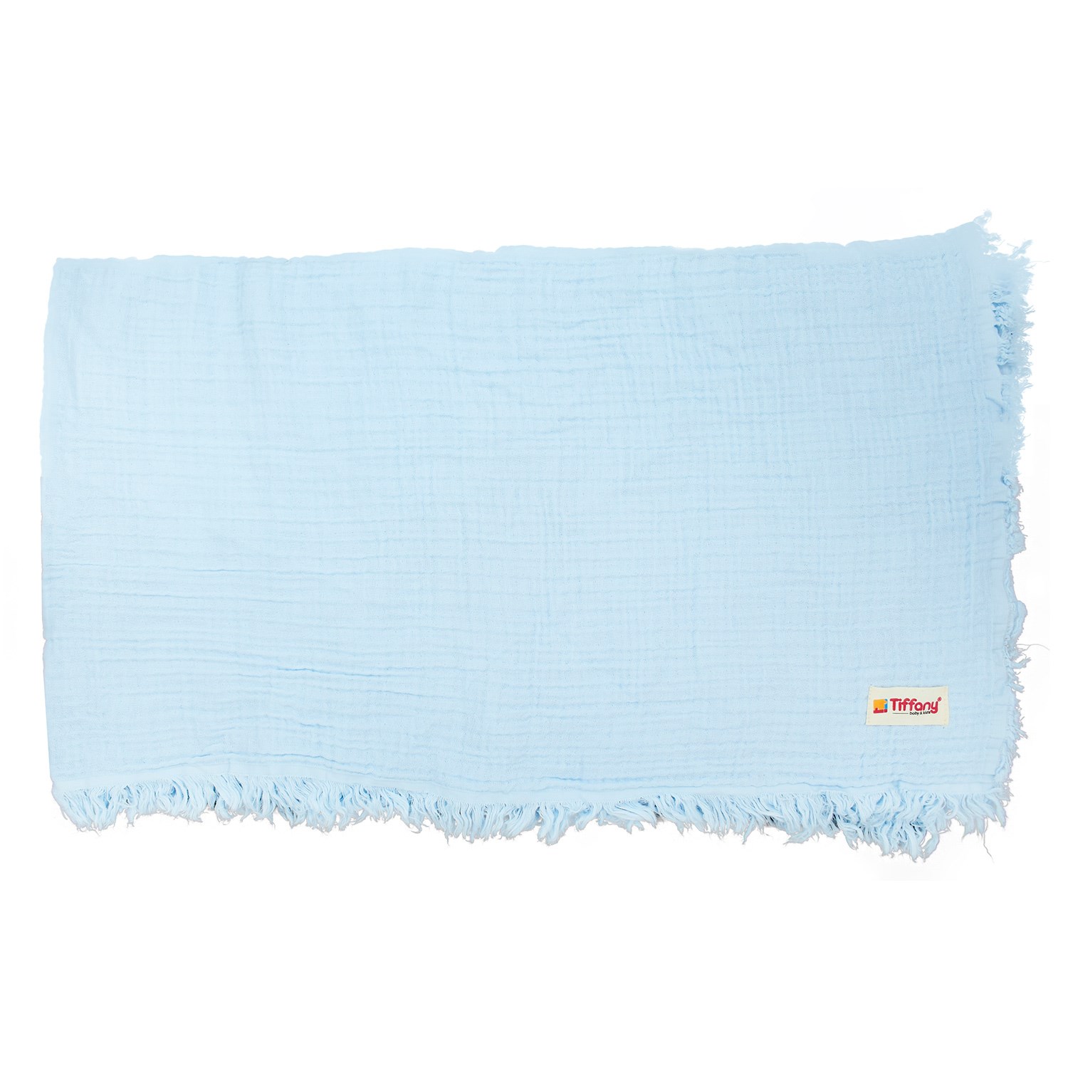 Tiffany Baby Dört Renk Müslin Bebek Battaniyesi 120x120 Cm Mavi