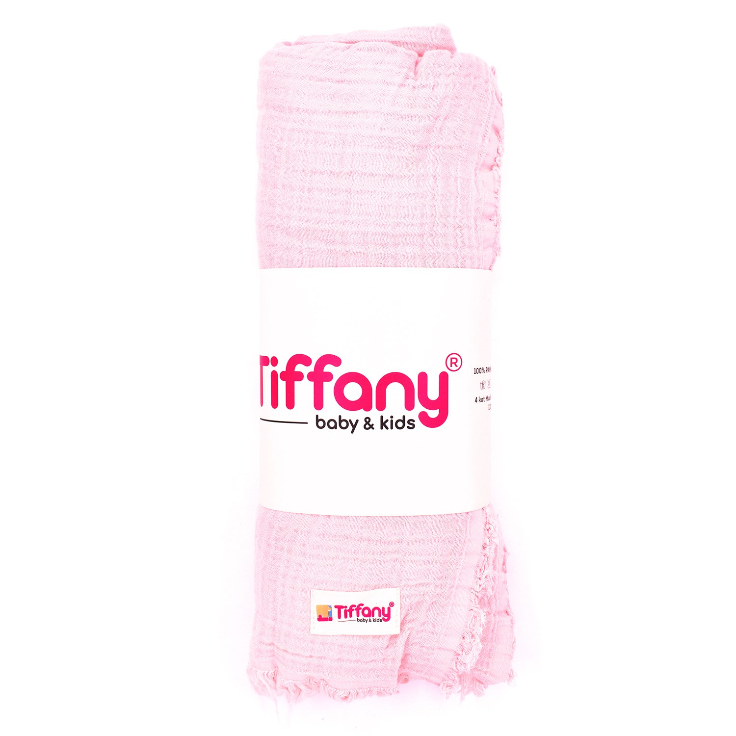 Tiffany Baby Dört Renk Müslin Bebek Battaniyesi 120x120 Cm Pembe