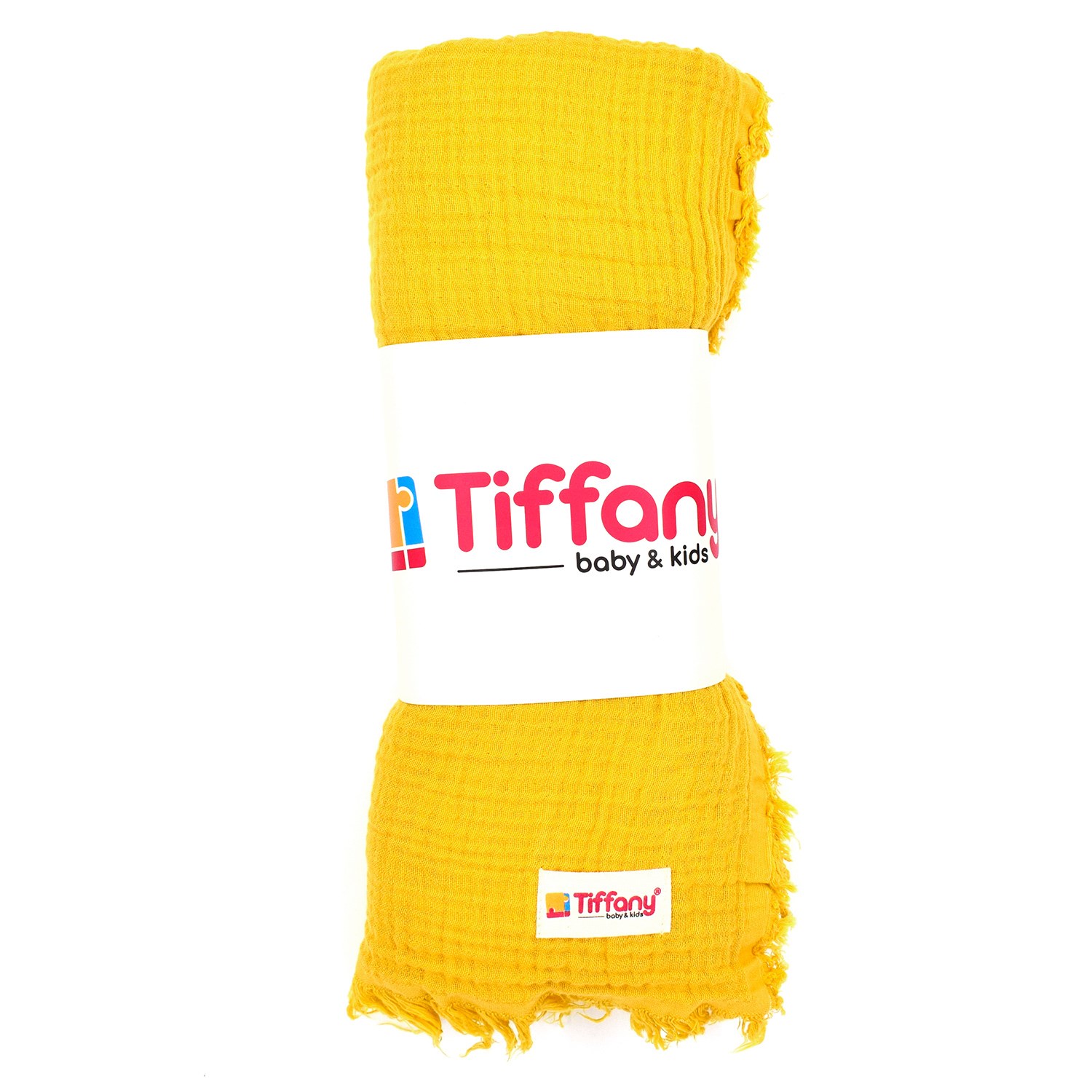 Tiffany Baby Dört Renk Müslin Bebek Battaniyesi 120x120 Cm Safran