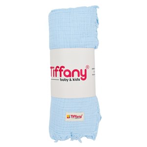 Tiffany Baby Dört Renk Müslin Bebek Battaniyesi 120x120 Cm Mavi