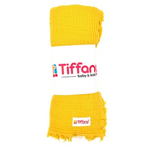 Tiffany Baby Dört Renk Müslin Bebek Battaniyesi 120x120 Cm Safran
