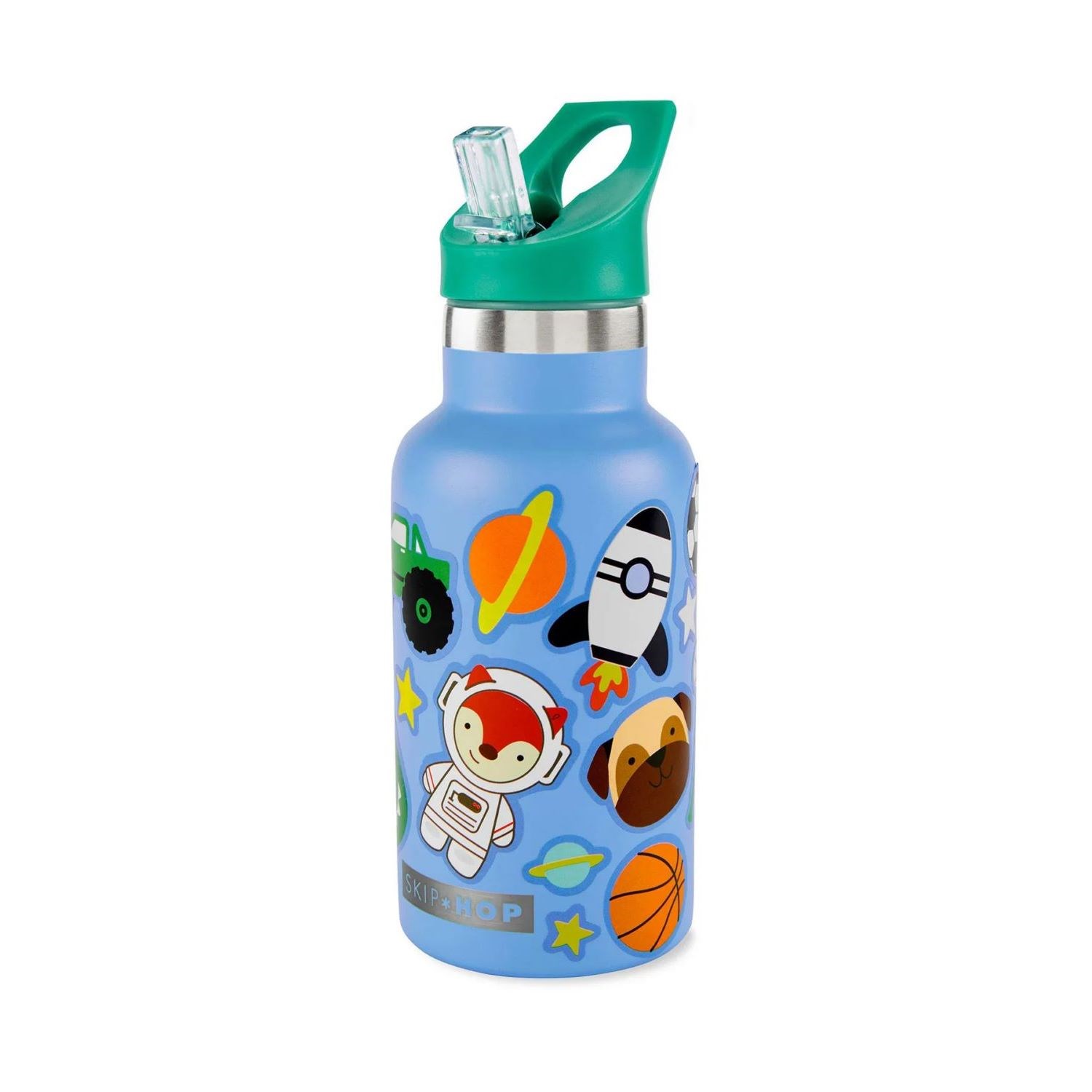 Skip Hop Spark Style Paslanmaz Çelik Suluk Mavi