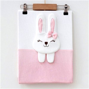 Ekebaby Bunny Lüx Penye Bebek Battaniyesi 85x90 Cm Pembe