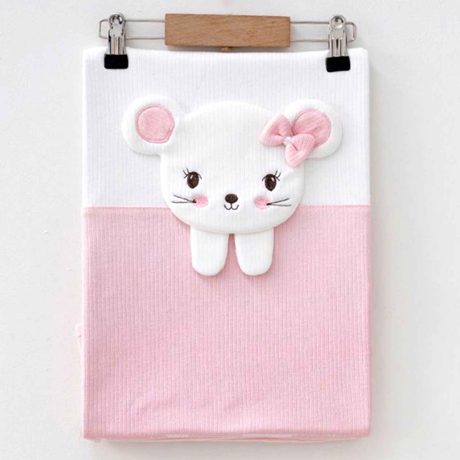 Ekebaby Mouse Lüx Penye Bebek Battaniyesi 85x90 Cm Pembe