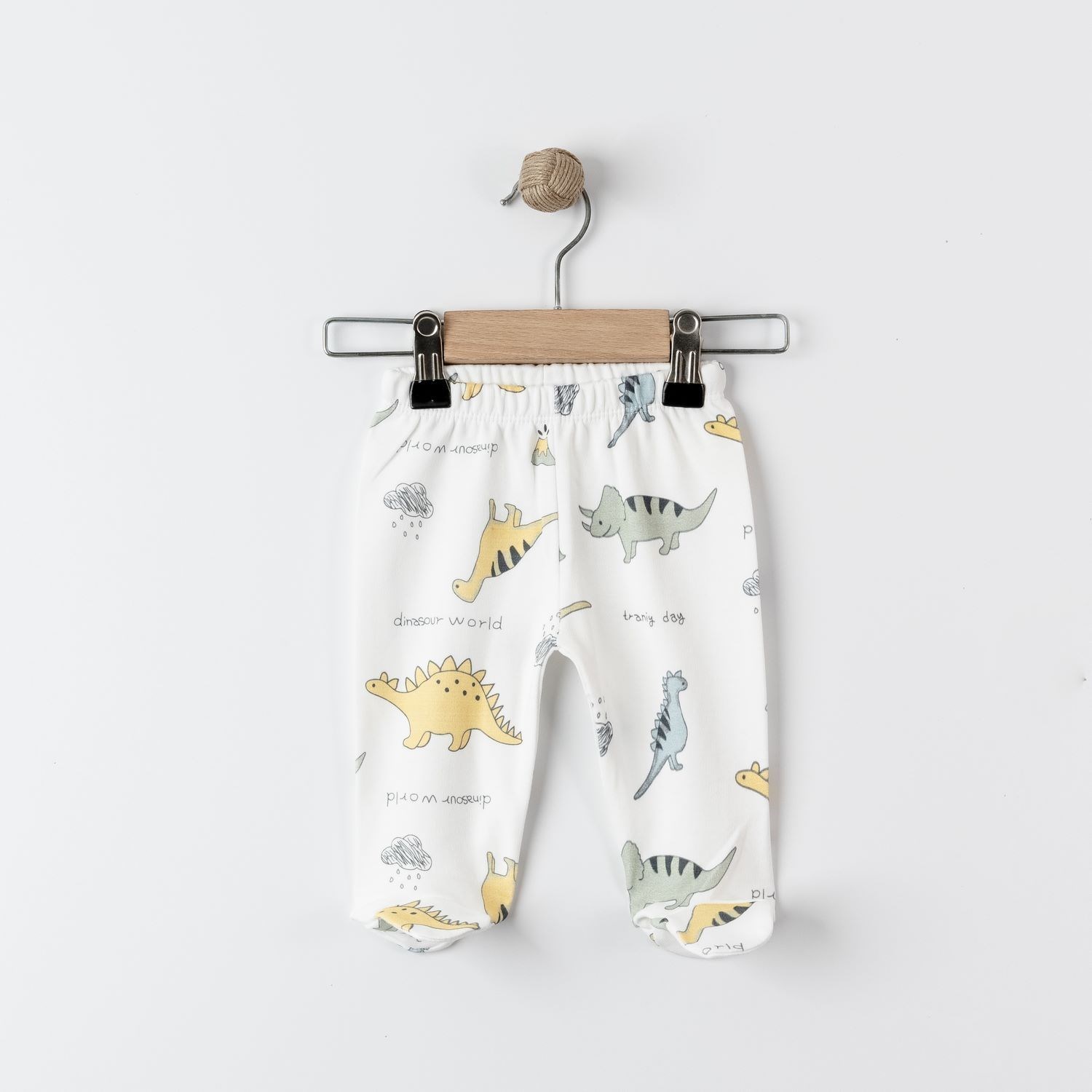 Tiffany Baby Dinosaur Theme 3'lü Patikli Bebek Pantolonu 17007 Ekru