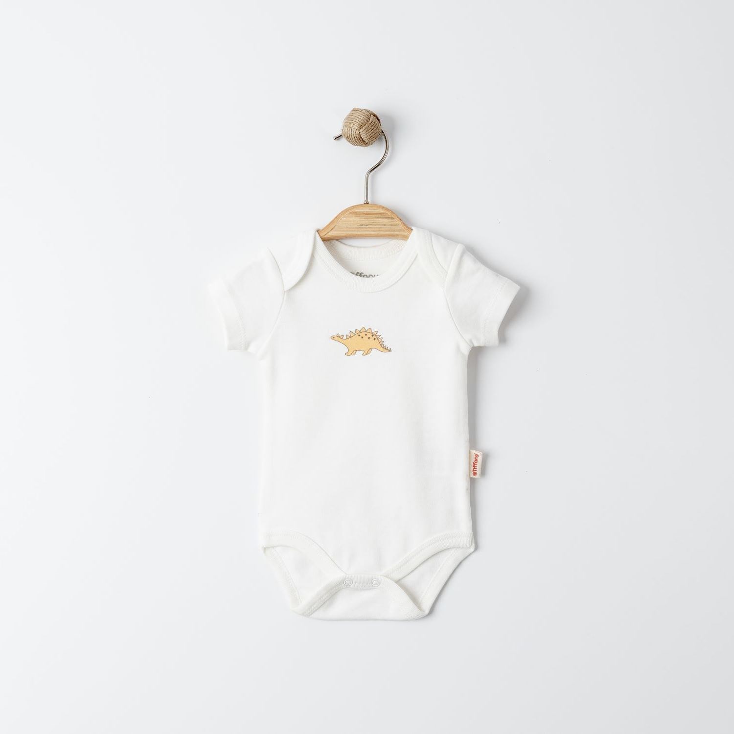 Tiffany Baby Dinosaur Theme 3'lü Yarım Kol Bebek Badi 17008 Ekru