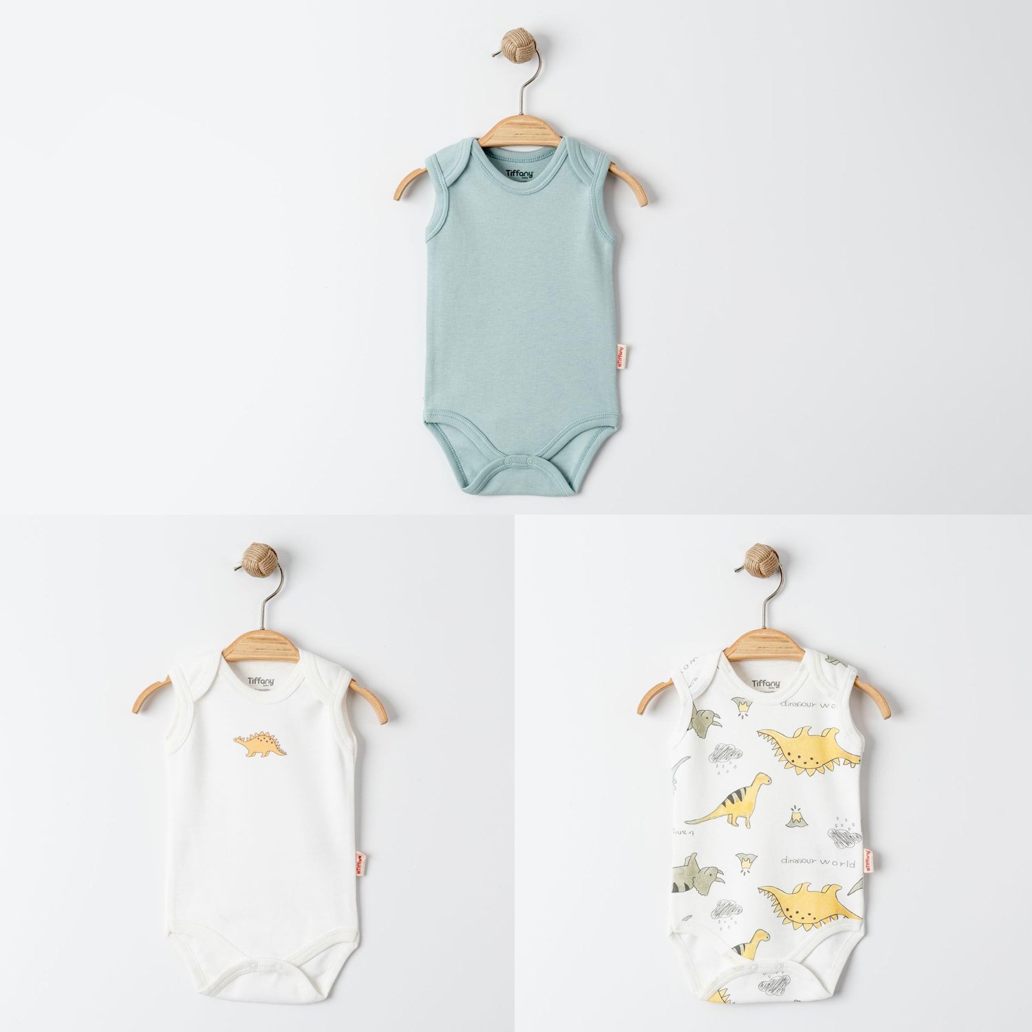 Tiffany Baby Dinosaur Theme 3'lü Atlet Bebek Badi 17009 Ekru