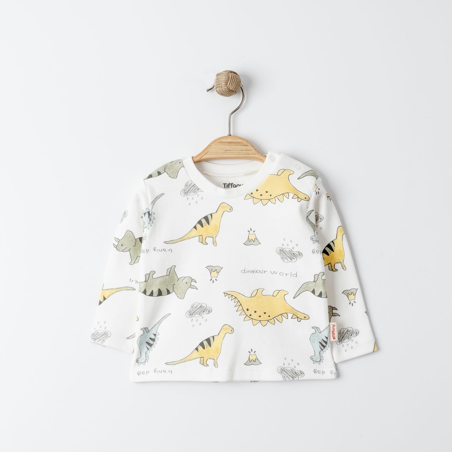 Tiffany Baby Dinosaur Theme 3'lü Bebek Sweat 17096 Ekru