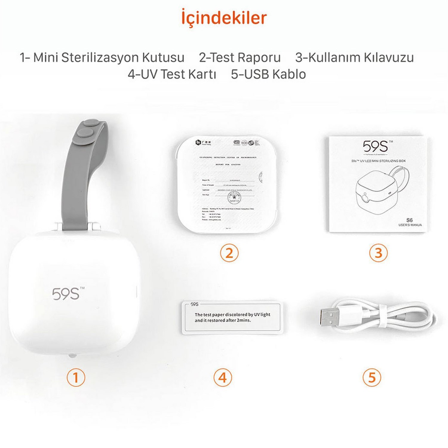 59S S6 Ultraviyole-C LED Mini Sterilizasyon Kutusu 