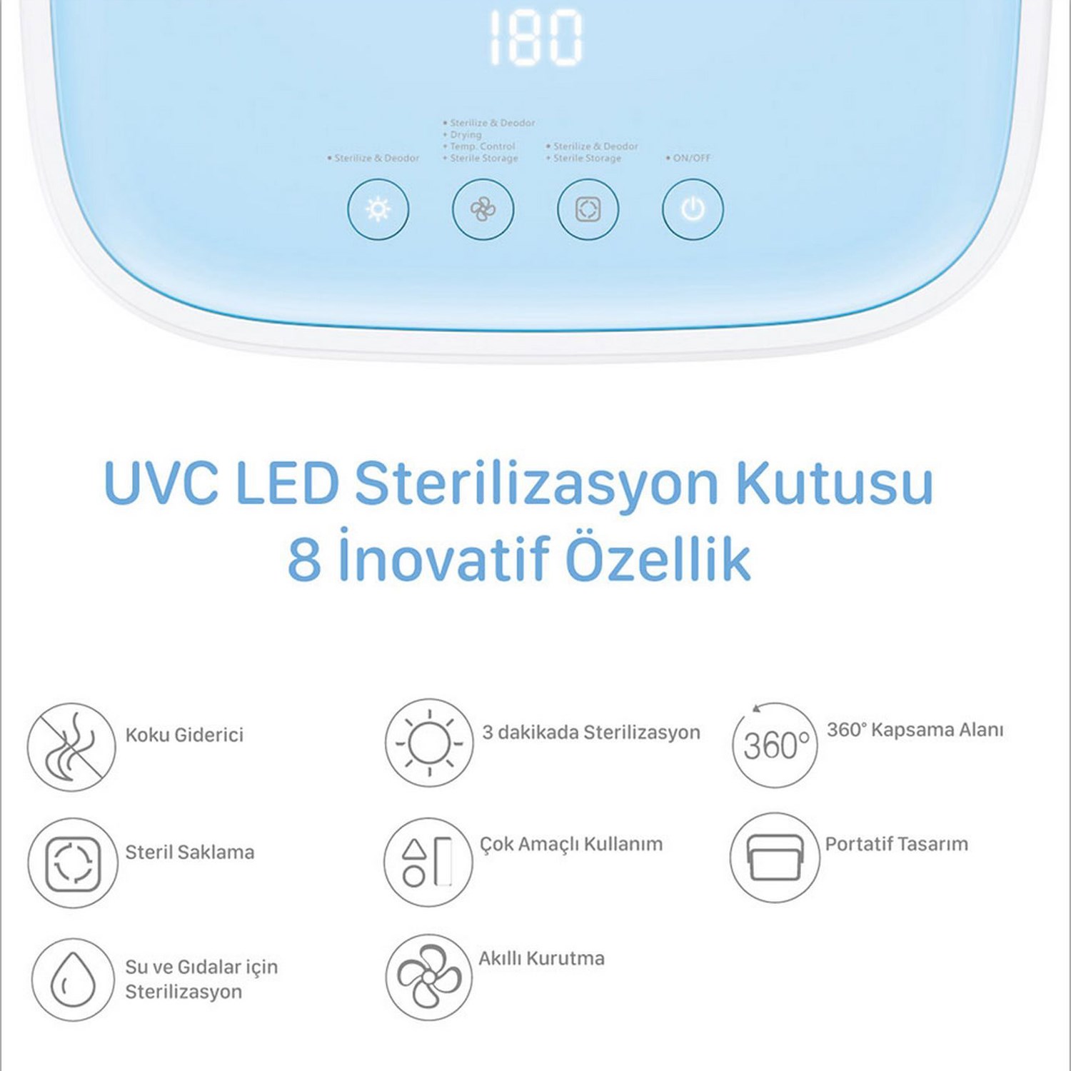 59S T5 Ultraviyole-C LED Çok Fonksiyonlu Sterilizasyon Cihazı 