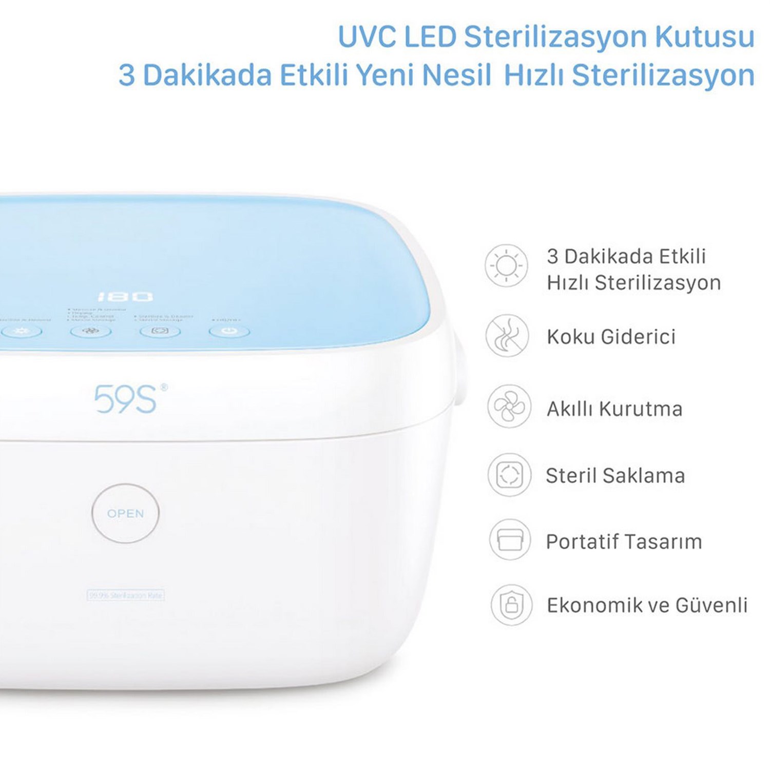 59S T5 Ultraviyole-C LED Çok Fonksiyonlu Sterilizasyon Cihazı 